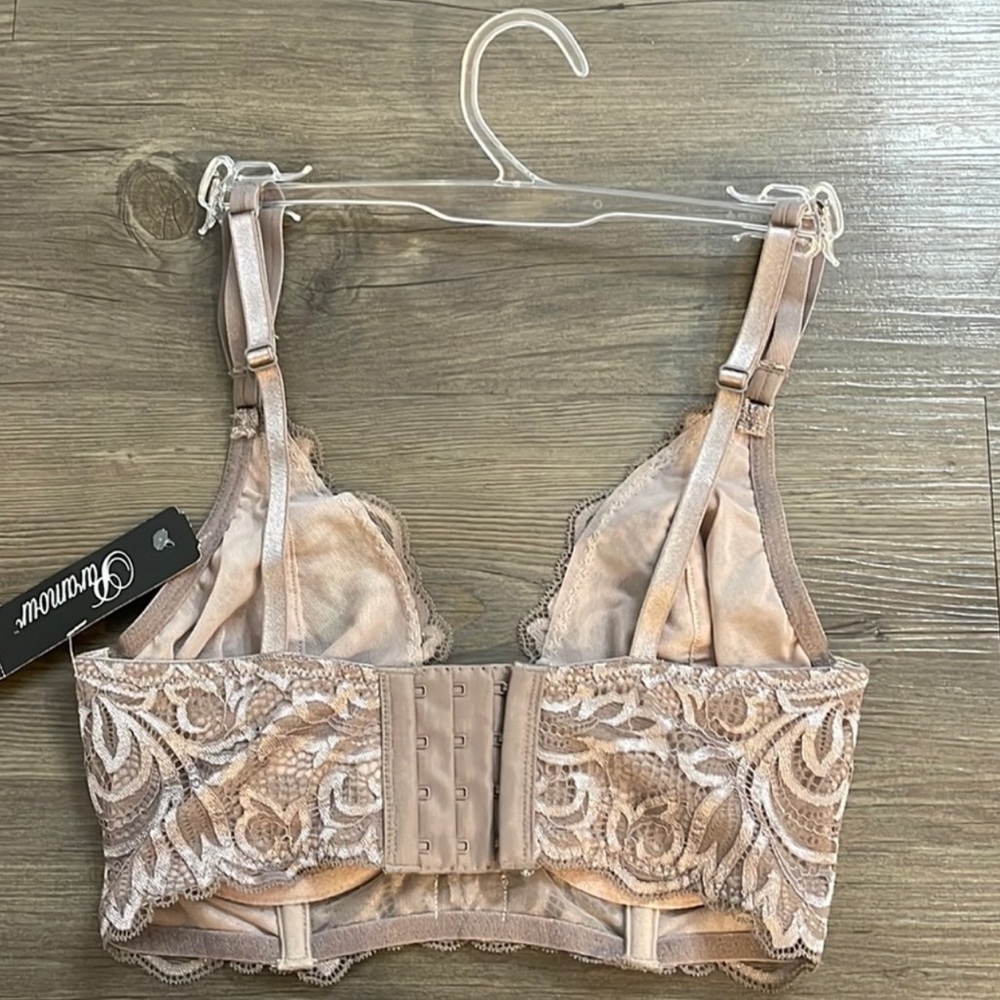 Paramour by Felina Sophia Longline Unlined Bra 32D NWT - Picture 7 of 11